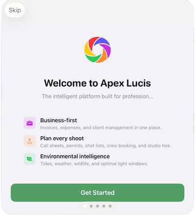 Tap Get Started to begin